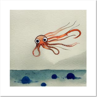 Squid Shooting Ink Posters and Art